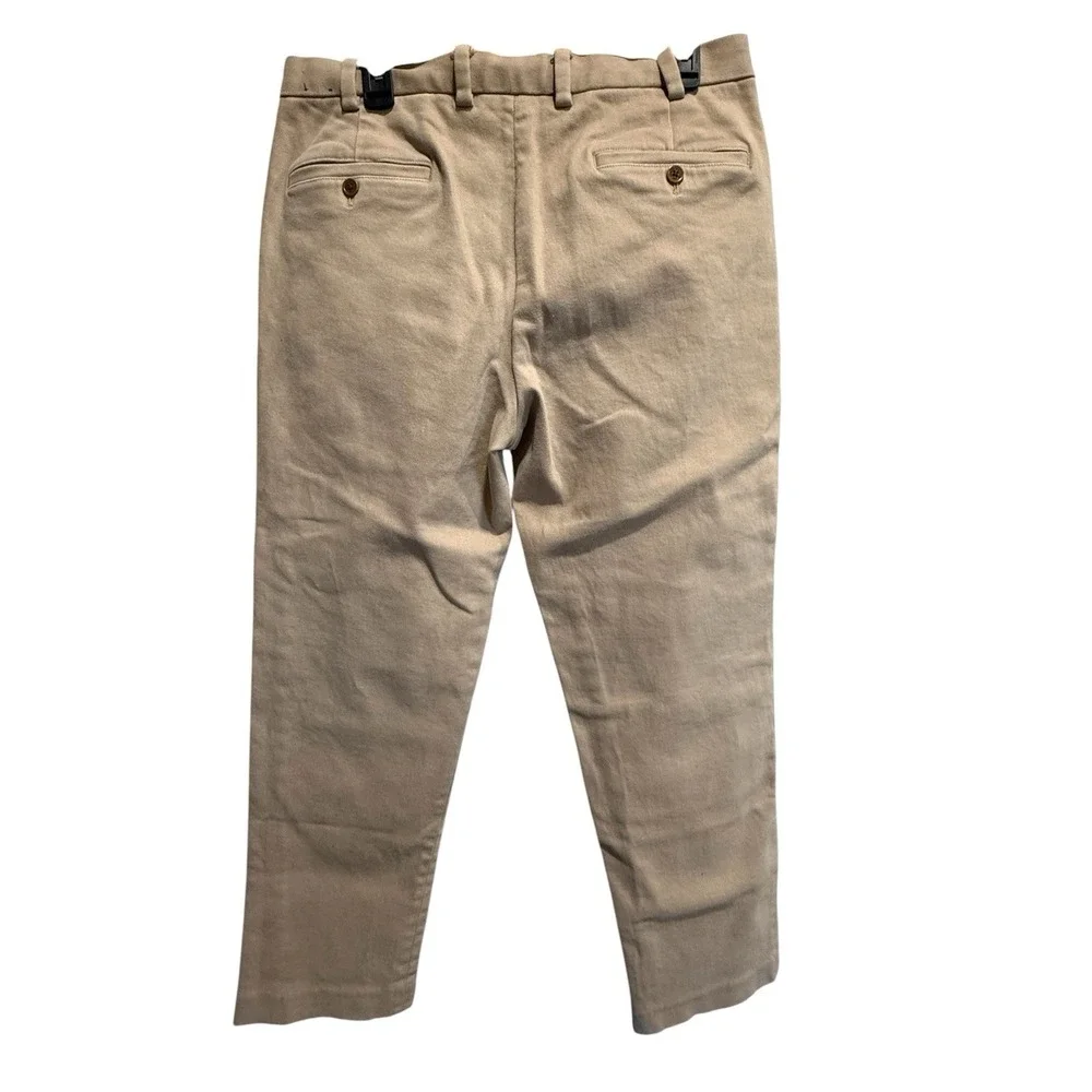 Brooks Brothers Khaki Pants Men's 34x30 Beige Clark Heavy Stretch Chino Vtg YKK‎